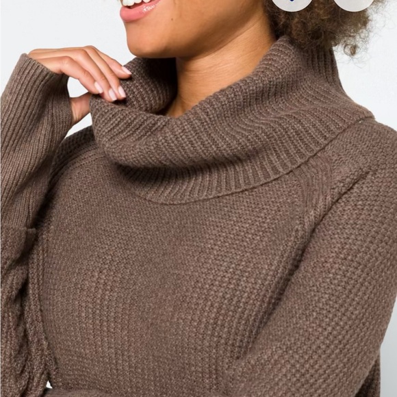 MARKET & SPRUCE Brown Cowl Neck Waffle Stitch Sweater Size XL Great Cond. - Picture 2 of 12